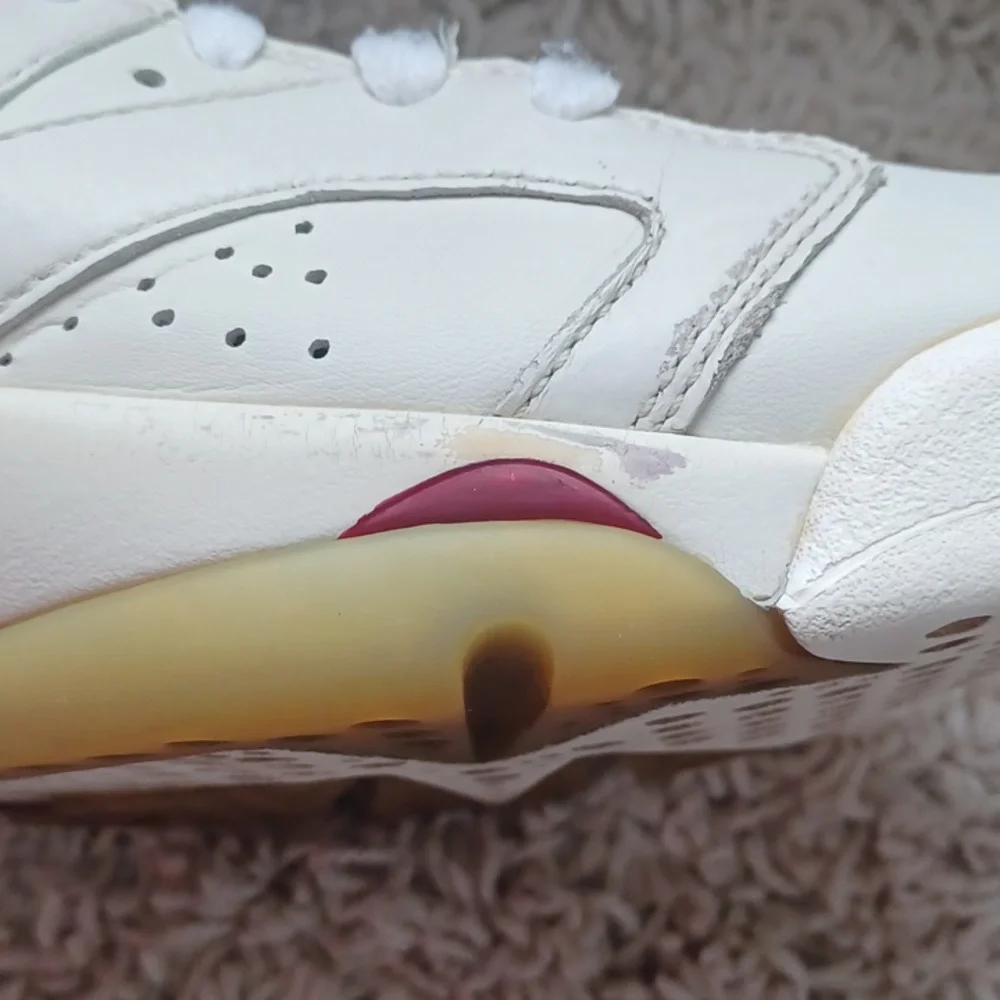 Air Jordan 6 Retro Size 8 Off White/ Maroon GUC - Picture 7 of 14